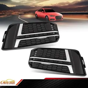 Chrome Front Fog Light Cover Bumper Grille Bezel Fits 2016-18 AUDI A4 B9 S-LINE