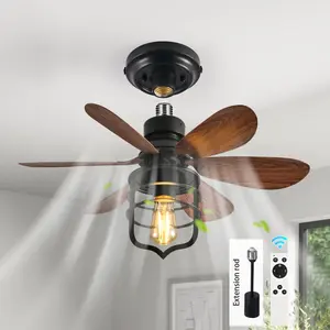 Garwarm 20 inch Socket Fan Light with Remote, Portable Small Ceiling Fans with Lights, Screw in Ceiling Fan in Light Socket for Garage,Bedroom, Kitchen, Living Room(Bulb is not Included) Home Decor