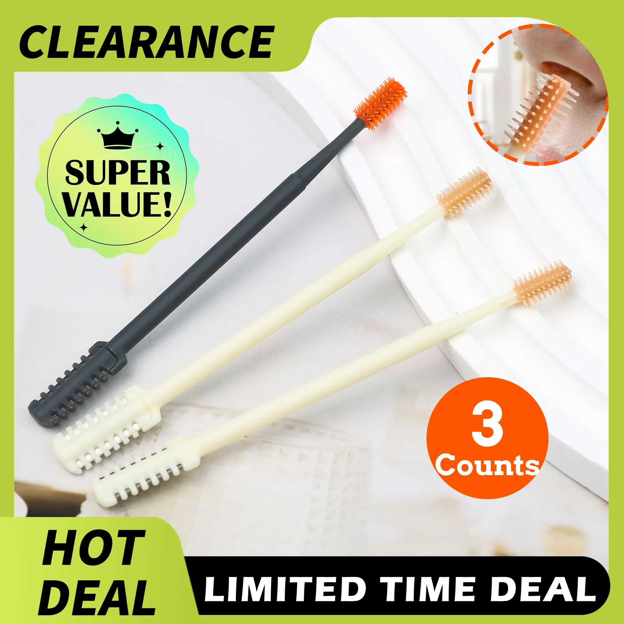 3 Counts 360 Rotating Nose Trimmer for Women & Men, compact size fits easily in bags for on-the-go trimming wherever you are.