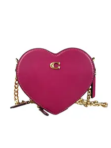 Pre-owned leather Crossbody Bags Coach Pink Heart Crossbody Bag
