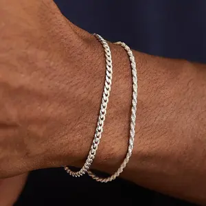 KOPERIN Layered Chain Bracelets Sets for Men Rope Figaro Cuban Link Chain Bracelets Men Gifts for Dad Boyfriend Husband For Fashion