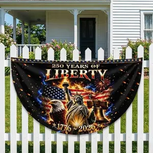 250th Anniversary USA Fan Flag, Semiquincentennial Patriotic Gifts, Liberty Bell Vintage Canvas Decor, July 4th Independence Day 2026 Banner