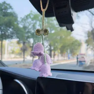 Rear View Mirror Accessories,Cute  Accessories Aesthetic,Handmade Knitted Rear View Mirror Pendant Ornament,Kawaii  Decor, for  Cecorations Home Decorative Pendantscar Decorations