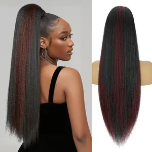 Ponytail Extension 30 Inch Long Straight Drawstring Ponytail Hairpieces Fake Pony Tails Natural Soft Clip in Hair Extension for Women