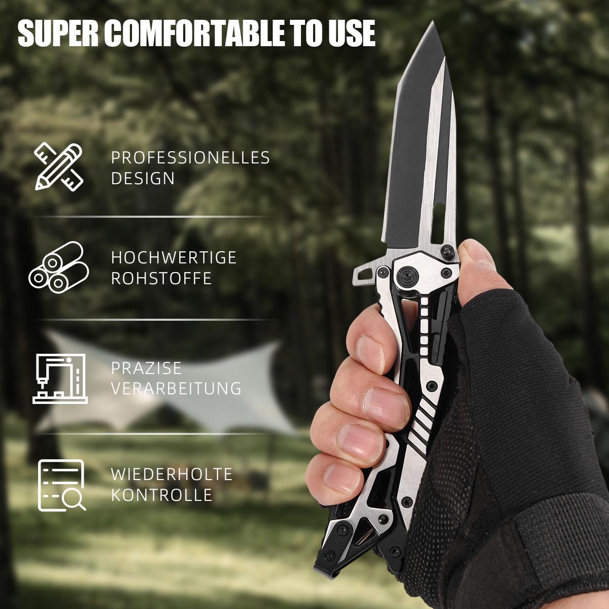 Mechanical Style Tactical Folding Pocket Knife, EDC Outdoor Tool for Camping Hiking