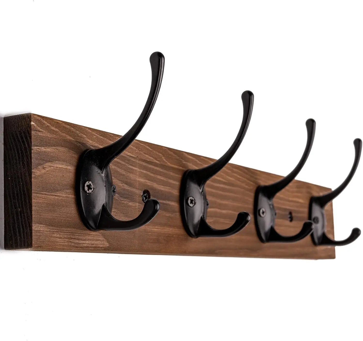 1 Pack Wall Mounted Wooden Hat Rack,4 Hooks Entryway(Brown) | Wood Coat Hooks,Wall Hooks for Hanging,Hat Rack Bag Hanger Key Holder for Wall,Purse Hanger Towel Racks for Bathroom