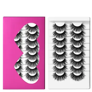 Long Eyelashes 8/16 Pairs, DIY False Eyelashes, 20mm Volume Fluffy Lush Style, Non-Toxic Solid Formula, Thickening Effect, Perfect for Dramatic Look, Eyelash Extension