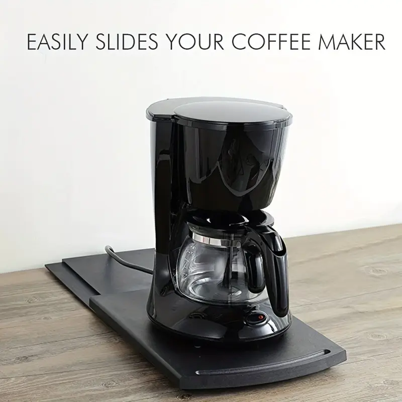 1pc Sliding Coffee Maker Tray, Sliding Tray For Coffee Maker, Kitchen Appliance Moving Caddy, Coffee Bar Accessories, Coffee Station Accessories, Coffee Bar Essentials, 12 Inch Countertop Slider With Smooth Rolling Wheels For Blender, Toaster, Air Fryer