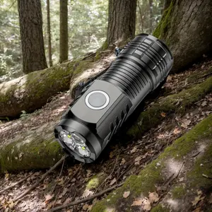 Portable Rechargeable LED Flashlight, Camping Fishing Outdoor Adventure, Mini Pocket Light with Clip, Ultra-Bright Three-Head Design, High Lumens Flashlight