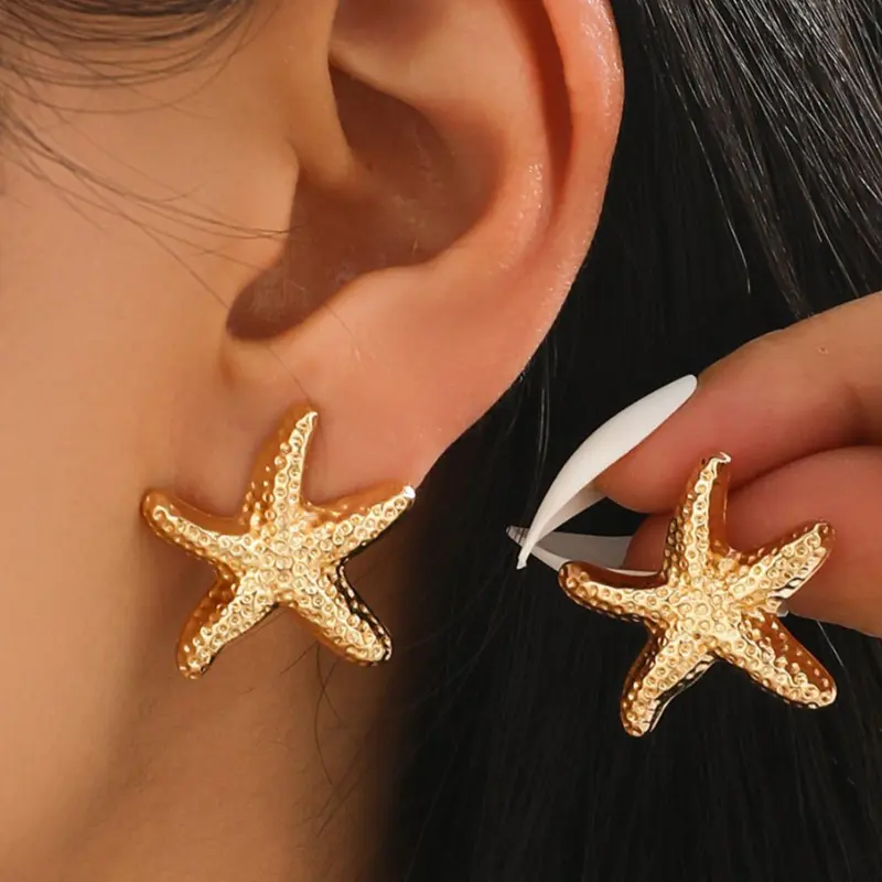 Starfish Design Stud Earrings, Fashionable Earrings for Women & Girls, Trendy All-match & Exquisite Jewelry for Birthday Gift, Fashionable Jewelry Accessories, Studs Earrings, Casual Trendy Jewelry