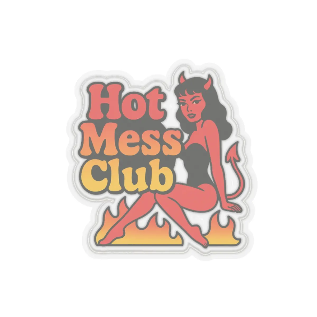 Hot Mess Club Stickers - Fun and Sassy Vinyl Stickers for Laptops, Notebooks, Water Bottles, Party Decor, Gifts