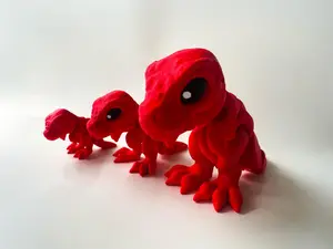 Big Red T-Rex: Posable 3D Printed Dinosaur by Cinderwing3D