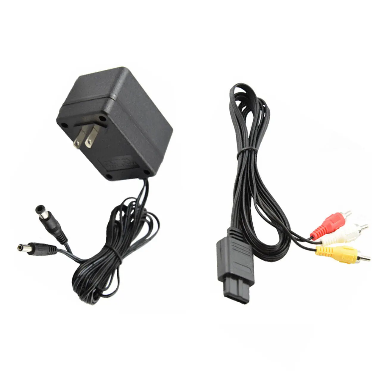 Audio AV RCA+AC Cable Power Supply Adapter Cord, Console Accessories for Super Nintendo SNES Game Set with Manufacturer Warranty