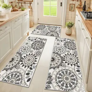 Boho Kitchen Rugs Sets 3 Piece, Farmhouse Non Slip Kitchen Rugs and Mats, Washable Kitchen Mats for Floor Non Skid Kitchen Runner Rug, Kitchen Floor Mat for Laundry Room Entryway Hallway