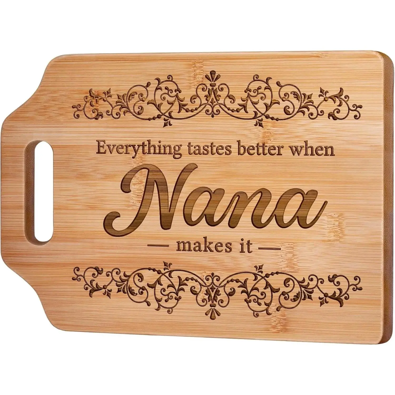 Nana Gifts for Nana Christmas Gifts for Birthday, Mothers Day - Engraved Bamboo Cutting Board 12.3"L x 8.7"W x 0.4"Th