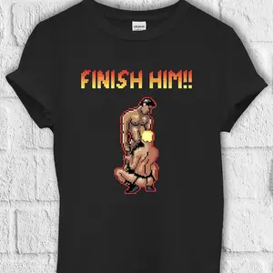 Finish Him Gayming T Shirt 8bit Gamer Gay LGBT T Shirt