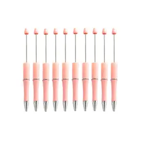 Beadable Pens Collection 2 Plastic Bead pen Black Ink Ballpoint Pens Diy Pens Cute Cool Pens for Students Teacher Bridal Graduation Gift Office School Supplies