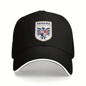 Panama National Team Emblem Sandwich Baseball Cap - Lightweight 100% Polyester Snapback Closure, Breathable Unisex Hat for Fishing, Camping, Sports & Christmas Gifts (Men & Women)