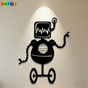 1pc Robot Metal Wall Art,Cute Robot Statue Mural, Ideal Gift for New Year, Halloween, Robot Decor Enthusiasts, Weather-Resistant Metal Wall Decor Wall Sculptures, Perfect for Bedroom Wall & Garden Fence Robot Enthusiasts