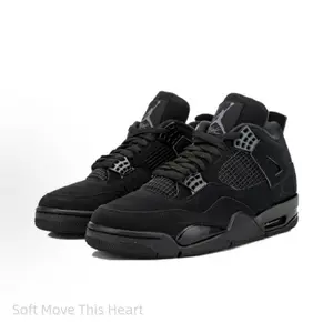Black Cat Suede Mid-Top Retro Basketball Shoes for Men, Black, 2020 Edition