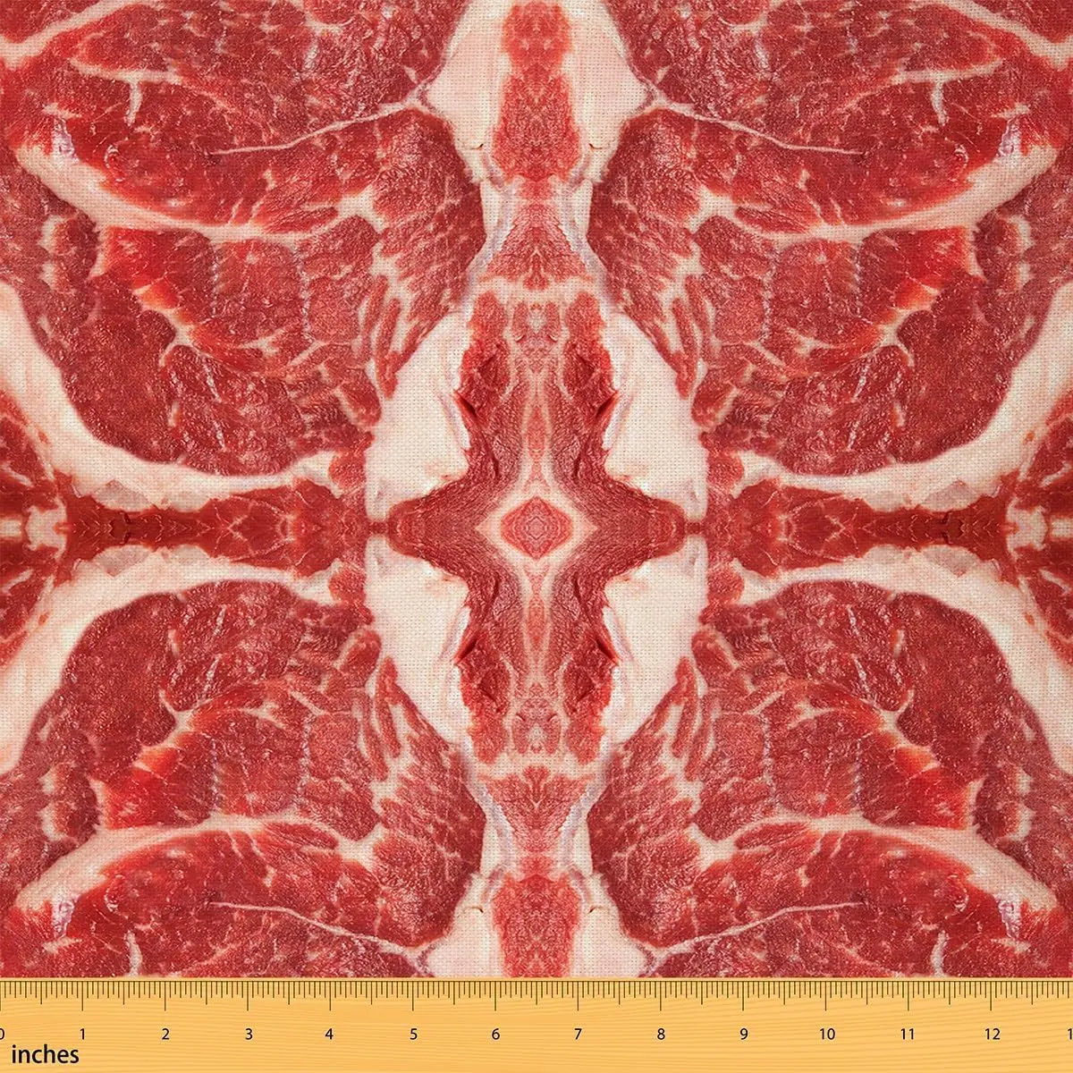 Feelyou 3D Meat Print Polyester Upholstery Fabric, 1 yd (36x58") Tight-Weave Waterproof Material for DIY Home Projects, Home Decoration, Chair Reupholstery, Curtains