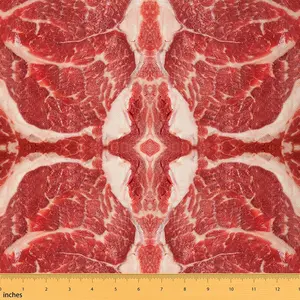 Feelyou 3D Meat Print Polyester Upholstery Fabric, 1 yd (36x58") Tight Weave Waterproof Material for Indoor/Outdoor DIY Chair Reupholstery