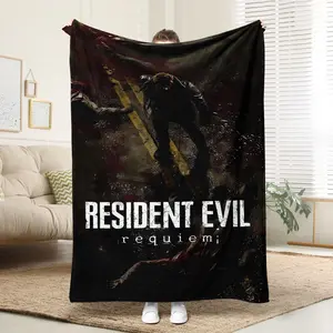 Comfortable Resident Evil Flannel Blanket, Bedroom Decor, Picnic Blanket, Travel Blanket, Wool Blanket, Bed Blanket, Soft Polyester Knit, Soft Cozy Blanket