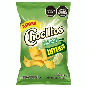 Choclitos Limón 210g | Large Bag of Crunchy Puffed Corn Snack with Zesty Lime Flavor