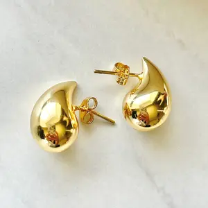 Golden Drops (Small) Earrings Ear Studs Stainless Steel