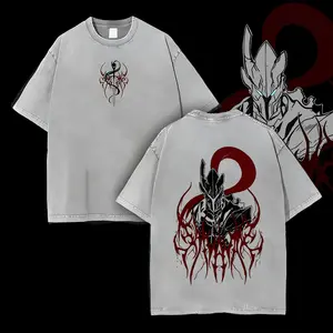 Igris Bloodred x Solo Leveling Shirts Anime Double Printed Oversized Lightweight Acid Washed Soft Cotton Graphic Tee, Oversized Manga T-Shirt, Gift Solo Leveling Fans