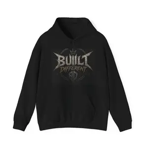 Built Different Hoodie - Unisex Heavyweight Streetwear Pullover