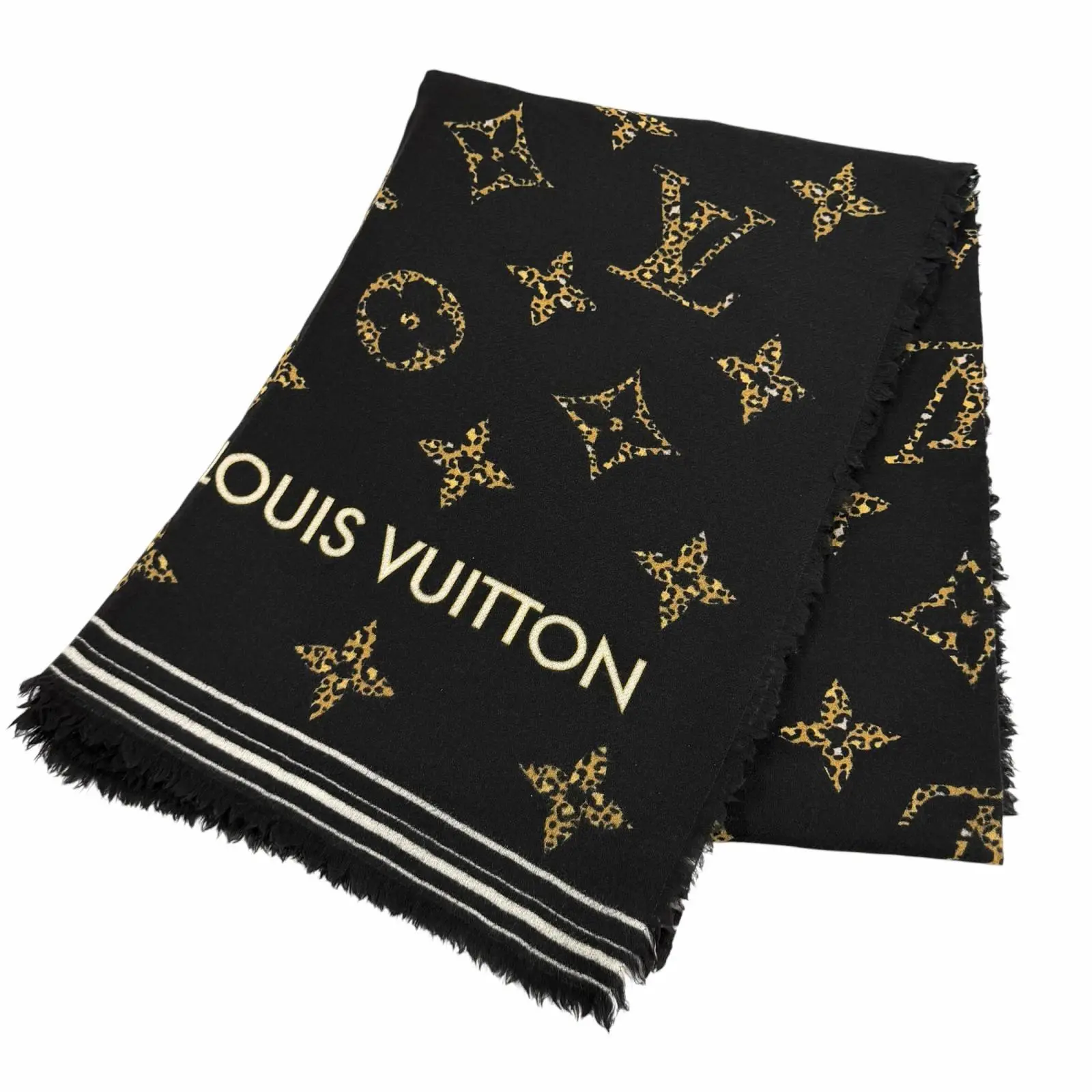 Pre-owned Louis Vuitton Wool Small Leather Goods Monogram Scarf