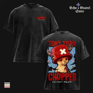 Tony Tony Chopper Shirt, One Piece Anime Tee, Cute Reindeer Doctor Graphic T-Shirt, Double Sided Vintage Washed Oversized Streetwear, Straw Hat Crew Manga Design, Heavyweight Cotton Unisex OP Fan Gift Merch