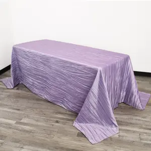 90 x 156 Inch Rectangular Crinkle Taffeta Tablecloth Lavender