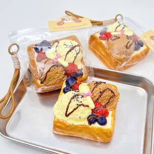 【Buy 3 get 1 free】Ice Cream Double Scoop Toast taba squishy slime squishies tabba squishies kidstoysFood-Grade Silicone Slow-Rising Rebound Squishy Fidget Toys for Stress Relief - Soft Squeeze Toys with Thick Creamy Slime Texture, Handmade Non-Toxic