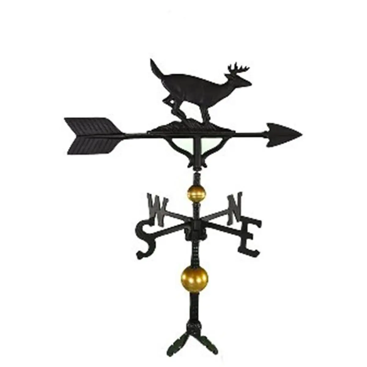 212 MAIN 32 In. Deluxe Black Buck Weathervane - Arrow Shape, Adjustable Base, 23.25 In. Metal Design, Hand Cast with Recycled Aluminum, Extra Durability, Ideal for Car Garages