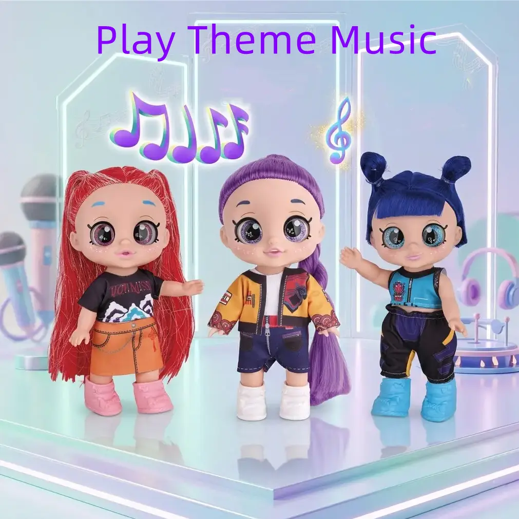 Anime Popular Action Figures - Idol Girls Group Collectibles with 5D Eyes, 10-in 5-Joint Movability, Music Function, Desktop Display, Anime Collectibles, Unique Holiday/Birthday Gifts for Girls