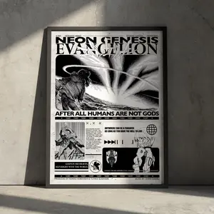 Neon Genesis Evangelion Anime Poster, Manga Artwork Japanese Wall Décor