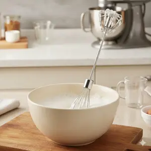 Rust-Resistant Mixer, Gear Speed Coffee Baking Tool, Non-Slip Handle Kitchen Mixer, Milk Egg Blender, Household Commercial Efficient Whisker