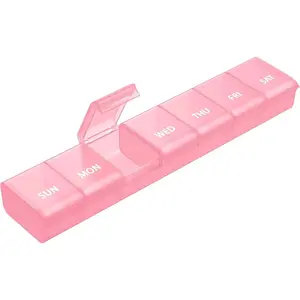 Weekly Pill Organizer with Effortless Opening Design, Arthritis Friendly Pill Box, BPA-Free Organizer 7 Day, Cute & Portable Case for Vitamins, Supplements and Medications