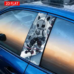 2 Sets Cute Panda Monster Car Side Column Stickers, PVC Self-Adhesive Waterproof Scratch-Resistant Decorative Stickers, Car Decoration Accessories, Automotive Decals