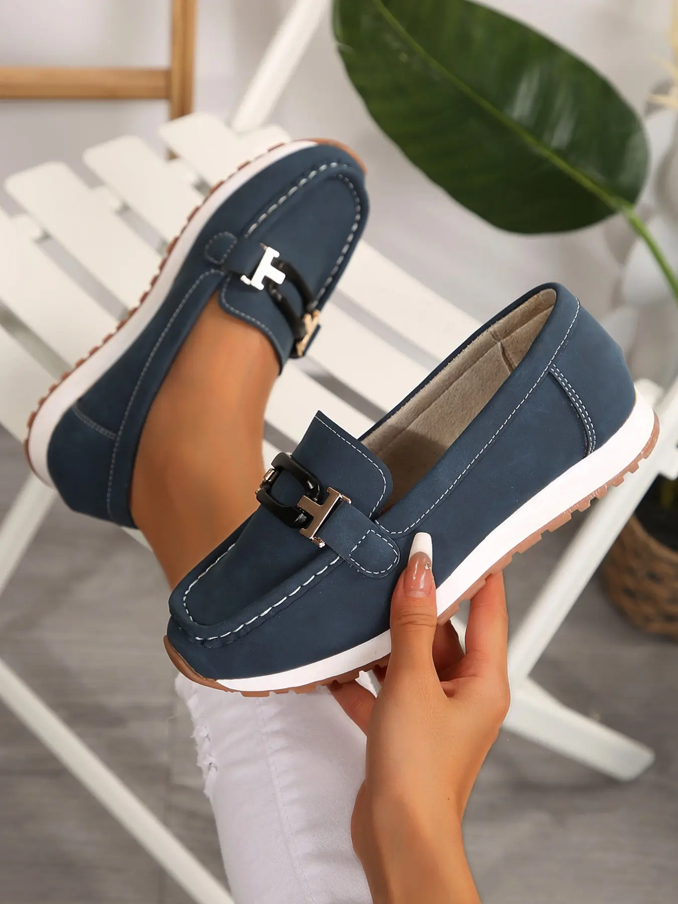 Women's Fashion Solid Color Flat Round Toe PU Leather Loafers, Casual Comfortable Daily Wear Walking Shoes, Lightweight Breathable All-Season Footwear, Everyday Wear Footwear, Lightweight Flats, Summer Flats, Slip On Flats