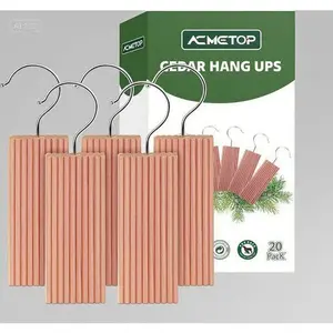 Natural Cedar Blocks for Clothes Storage, 20 Pack Rectangular Cedar Wood Closet Organizers, Reusable Cedar Hangers for Wardrobe Protection, 100% Pure Cedar Wood Fragrance, Eco-Friendly Moth Repellent for Drawers