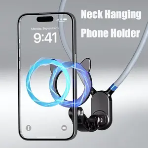 Magnetic First-Person View Neck Phone Holder, Hands-Free Neck Mount for Live Streaming & Selfies, Rotatable Phone Stand for Cycling, Fishing and Outdoor Sports