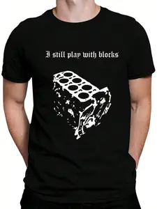 100% Cotton I Still Play With Blocks R32 Vr6 T-Shirt Women's Men's Graphic Tee Crew Neck summer vacation Tops