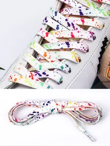 Fashionable Splash Ink Colorful Dot Shoelaces, Casual Simple Shoes Laces for Women & Men, Shoes Accessories for Sneakers, Basketball Shoes, Converse