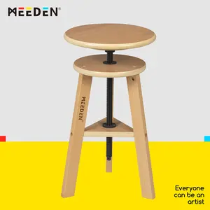 MEEDEN Art Wooden Drafting Stool with Adjustable Height, Artist Stool,Office Studio Stool, Up to 220 Lbs,German Beech Wood, Perfect for Artists Studio,Home Use,Bars