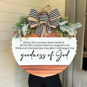 Goodness of God Sign, Christian Door Decor, Scripture Door Sign, Bible Verse Door Sign, Outdoor Plaques & Wall Decor, Front Door Sign