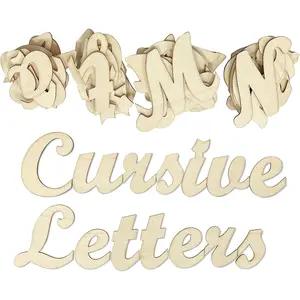 3 Inch 284 count Wooden Letters Unfinished  Letters for Crafts Cursive Alphabets with Extras