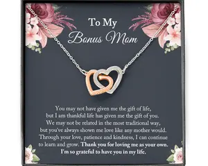 Personalized Bonus Mom Gift for Stepmom, Step Mother Gift for Stepmom Necklace, Stepmom Wedding Gift from Bride, Christmas Gifts, Mother's day Gift